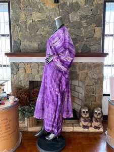 เดรสยาวผ้าเรยอนย้อมสีม่วงแบบชิโบริทรงคาฟตัน ไซส์พลัส สไตล์โบโฮ ทรงหลวมสำหรับผู้หญิง - Product Image 3