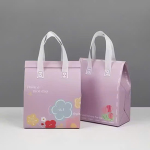 <b>Custom</b> Logo Large <b>Insulated</b> Non-Woven Cooler Tote Cute Printed Aluminum Foil Wine Food Delivery Lunch Bag Logo - Product Image 4