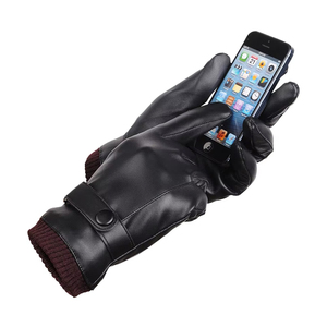 Touch Screen Leather Driving Gloves Full Finger <b>Motorcycle</b> Car Driving Gloves Bulk OEM Durable <b>Grip</b> Driving Gloves For Men - Product Image 3