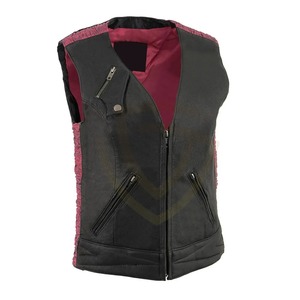 Chaleco de Cuero para Mujer, Informal, Transpirable, para Exteriores, Cálido para Invierno, con Cierre, Personalizable - Product Image 4