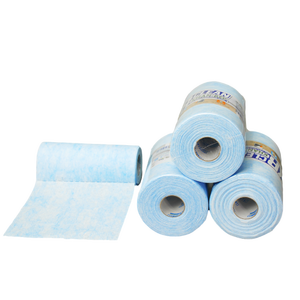 Rouleaux de chiffons de nettoyage de cuisine jetables écologiques en fibres de pâte de bois Krclean, super absorbants, non tissés - Product Image 1