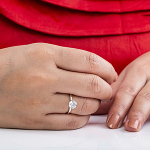 Bague en or massif 18 carats avec diamant synthétique certifié IGI 1,03 carat couleur D taille brillant, pour femme, idéale pour mariage et anniversaire, vente en gros - Product Image 1