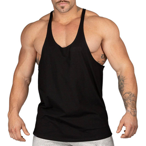 <b>Men's</b> Solid <b>Black</b> Cotton RUN APPAREL Tank Top V-Neck OEM Wholesale High Quality 100% Polyester <b>Men</b> Tank Top - Product Image 4