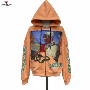 เสื้อฮู้ดดี้ผ้าฝ้ายแท้ 100% สไตล์สตรีทแวร์แบบยูนิเซ็กซ์  ผ้าฟลีซสำหรับผู้ชาย ทรงโอเวอร์ไซส์ เหมาะสำหรับฤดูหนาว - Product Image 3