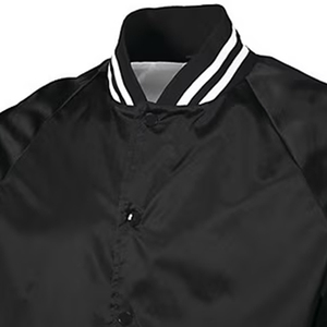 <b>Women</b> Baseball <b>Jacket</b> Satin Varsity Style Windbreaker Raglan Sleeve Casual Team <b>Jacket</b> Custom Logo OEM Outerwear - Product Image 4
