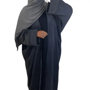 Open front elegante Abaya turco nuovo musulmano kaftano islamico manica lunga Abaya personalizzato ampio musulmani abaya Kaftan 2 pezzi