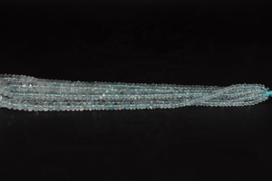 AAA Blue Aquamarine Faceted Rondelle Beads 4-7mm Size Range Natural Gemstone - Product Image 5