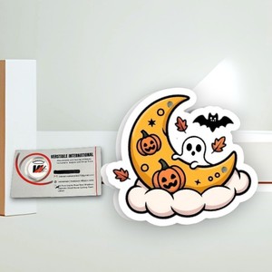 Cils en acrylique carrés magnétiques personnalisés de haute qualité, polyvalents, internationaux, thème Halloween (Lune, Nuage, Citrouille, Chauve-souris, Crâne) - Product Image 1