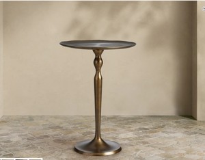 Modern Cast Aluminum Bar <b>Table</b> Asymmetric Design Floating Round Top Solid Base Durable Build <b>Space</b> <b>Saving</b> Elegant Accent Piece - Product Image 3