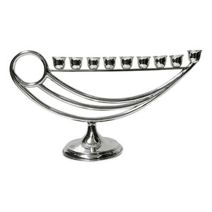 Ménorah moderne en or et argent à neuf branches, porte-bougie décoratif pour Hanouka - Product Image 2