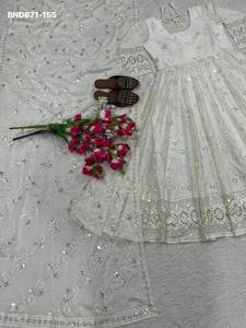 Conjunto de Vestido Anarkali con Pantalón y Dupatta de Georgette Delgado con Bordado de Lentejuelas, de Buena Calidad, para Festivales, Nueva Llegada, Moda Femenina - Product Image 6