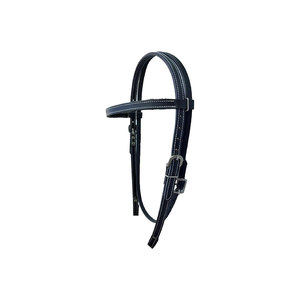 บังเหียนม้าหนังเย็บด้วยด้ายสีเทอร์ควอยซ์พร้อมอุปกรณ์โลหะสีเงิน - Product Image 3
