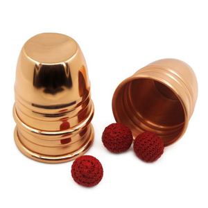 Juego de trucos de magia profesional con vasos y bolas de metal, vasos de cobre brillante y bolas tejidas incluidos - Product Image 2