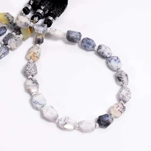 Perles de pierres précieuses en opale dendrite naturelle facettée, taille pépite, 6mm 8mm, fil de 8 pouces, prix de gros en vrac pour la fabrication de bijoux, fournitures de bijouterie - Product Image 4
