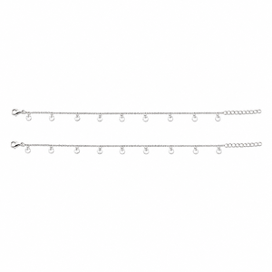 Bracelet à breloques en argent sterling 925 avec zircone cubique pour femme, design minimaliste à maillons polis, idéal pour le quotidien, les fêtes et les anniversaires - Product Image 5