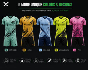 X Sports City Comfortable Breathable Fabric Adult Size Soccer Uniform 100% High Quality Regular Fit Short Sleeve Printed - Product Image 2