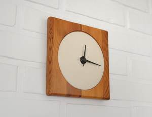 Mid Century Modern Wooden <b>Wall</b> <b>Clock</b>: Japandi <b>Decor</b> (Non-Working) - Product Image 1