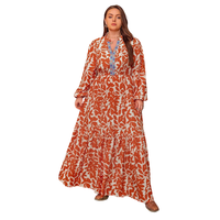 Robe longue d'été pour femmes, imprimé floral, avec nœud sur le devant