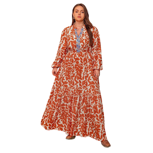 Vestido largo de verano para mujer con estampado floral y lazo frontal - Product Image 2