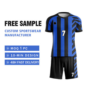 Camisetas de Fútbol Personalizadas Sublimadas OEM para Jugadores, Uniforme de Fútbol para Hombre 100% Poliéster, Secado Rápido, Número de Equipo, Jersey de Fútbol - Product Image 4