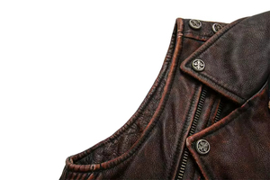 Leather Vest New Fashion Customize Leather Vest Hot Selling Leather Vest Custom Design Breathable Durable Winter Leather Vest - Product Image 3