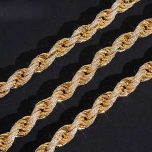 Chaîne en corde de 8 mm de large, style hip-hop, maillons cubains, certifiée GRA, moissanite taille brillant VVS1, plaqué rhodium, colliers en argent 925 - Product Image 3