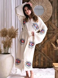 Nouvelle Arrivée Vêtements de Luxe Femme Décontracté Été Abaya Kimono Anti-Mauvais Œil Haute Qualité Robe Musulmane Abaya Ouverte Islamique - Product Image 3