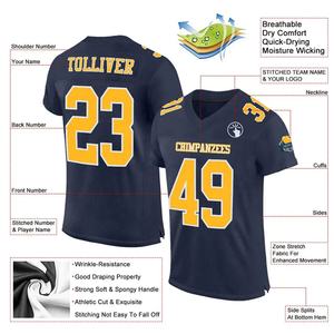 Camiseta de Fútbol Americano para Hombre al por Mayor, Diseño Vintage con Manga Corta, Camiseta Personalizada con Estampado para Equipo de Fútbol, 100% Poliéster - Product Image 2