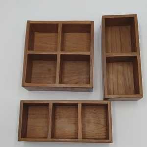 Teak Wooden Box with Compartments | Handmade Teak Organizer | <b>Storage</b> Box with Lids | Rustic Home Decor Herb & <b>Spice</b> Tools - Product Image 1