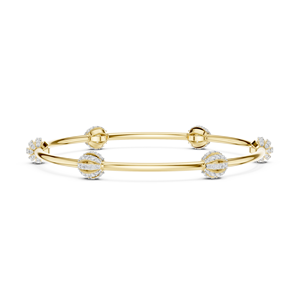 Brazalete con Cuentas de Diamantes Cultivados en Laboratorio en Oro Blanco – Elegante Brazalete Moderno con Diamantes para Mujer, Joyería de Diamantes - Product Image 1