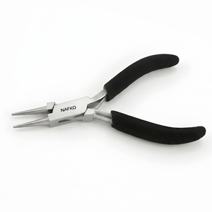 Pince à bec rond de haute qualité 130 mm, poignée noire en mousse, acier inoxydable, outils de fabrication de bijoux, pince à sertir les fils pour le bricolage - Product Image 1