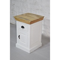 Couleur blanche marron haut et bas Style européen traditionnel lit côté tiroir armoire Table d'appoint chambre salon meubles