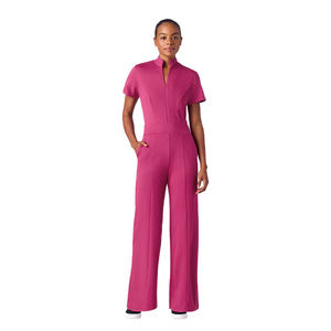Combinaison médicale haut de gamme pour femmes - Uniforme à manches courtes avec fermeture éclair en V - Product Image 1