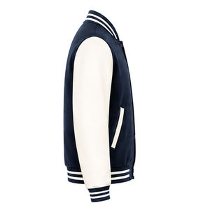 Veste universitaire BIRLAG SPORTS pour homme, bleu marine, style preppy, fermeture à un bouton, col montant, coupe classique, en toile - Product Image 4