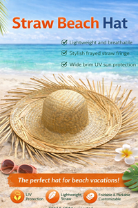 Chapeau de plage en herbe coloré unisexe pour enfants, fait main / Chapeau en herbe durable d'inspiration vintage / Chapeau en herbe à dentelle pour le sport et les voyages - Product Image 3