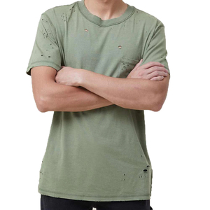 T-shirts Homme Effet Vieilli 100% Coton Écologique Séchage Rapide Décontracté Manches Courtes Respirant Logo Personnalisé Uni à Vendre Prix Bas - Product Image 2