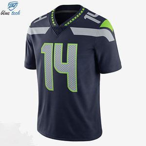 High Quality Custom Team Name & Number Sublimated American Football Jersey with Short Sleeve 100% Polyester Breathable Quick Dry - Product Image 1