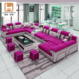 صالة غرفة معيشة عصرية 7 مقاعد على شكل U أريكة مقطعية على شكل L أريكة وحدات - Product Image 4