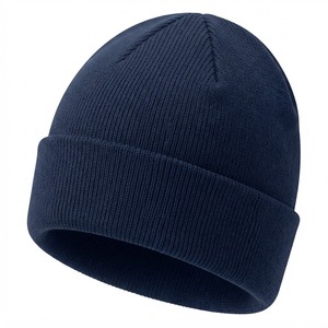 MEYBA SPORTS Solid Color Hand-Knitted <b>Beanie</b> Hat Adults Unisex Winter Warm Cuffed <b>Skull</b> Cap Casual Style 100% Acrylic Material - Product Image 2