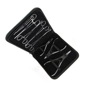 Ametrine Surgical Manual Dermal Body <b>Piercing</b> Forceps Pliers <b>Kit</b> with Black Pu Leather Case Wholesale Jewelry Making Forceps - Product Image 5