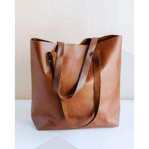 Latest Arrival Pure Leather Handbags Casual Style Open Top With Removable Strap Genuine Leather Women's Shopping Bag For Sale - Product Image 3