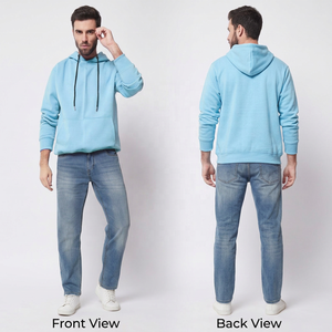 Sweat à capuche en molleton de coton pour homme, 220 GSM, poche kangourou, cordon de serrage, logo personnalisé, vente en gros - Product Image 2