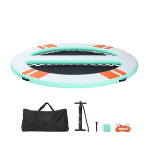 Plataforma Flotante Inflable Redonda de 10x8 Pies, Tapete de Agua Antideslizante con Bolsa de Transporte para Lagos y Mar - Product Image 1