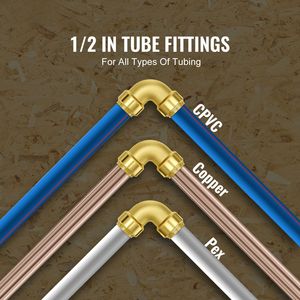 Raccordi per Aria Compressa in Ottone da 1/2 Pollice per Impieghi Gravosi, 12 Pezzi, Raccordi a Gomito a Innesto Rapido per Tubi e Tubi Flessibili Idraulici - Product Image 2
