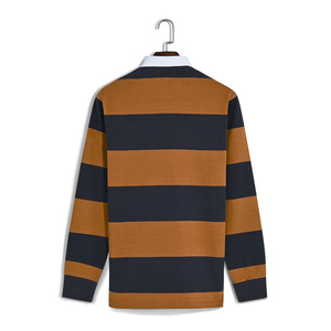 High Quality Full Sleeve Custom Rugby Shirts Breathable Customized Logo Teamwear Striped Men's Rugby Polo Shirts - Product Image 2