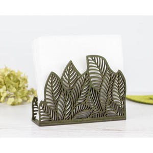 Metal Tissue Holder with Leaf Design Bohemian Style Free Standing Decorative Napkin <b>Stand</b> for Tabletop Use - Product Image 3