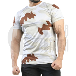 Camiseta de Manga Corta con Camuflaje para Hombre, Cuello Redondo, Corte Ajustado, Secado Rápido, Tejido de Punto, Camisa Informal con Estampado de Poliéster - Product Image 2
