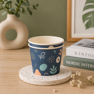 Gobelet à crème glacée jetable en papier à paroi simple, écologique et biodégradable, de qualité alimentaire, avec motif illustré violet, Sweet Moments - Product Image 2