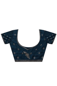 Sari Azul KV con Adornos/Lentejuelas y Blusa sin Coser - Product Image 3