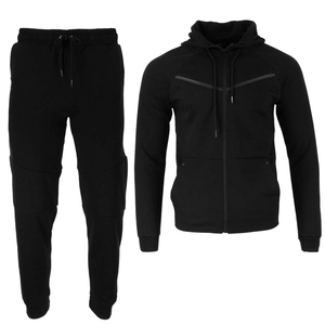 Men's Blue Full <b>Zip</b> <b>Hooded</b> Tracksuit Set Casual Sportswear With Side Pockets Breathable Polyester Jogging Workout Suit - Product Image 6